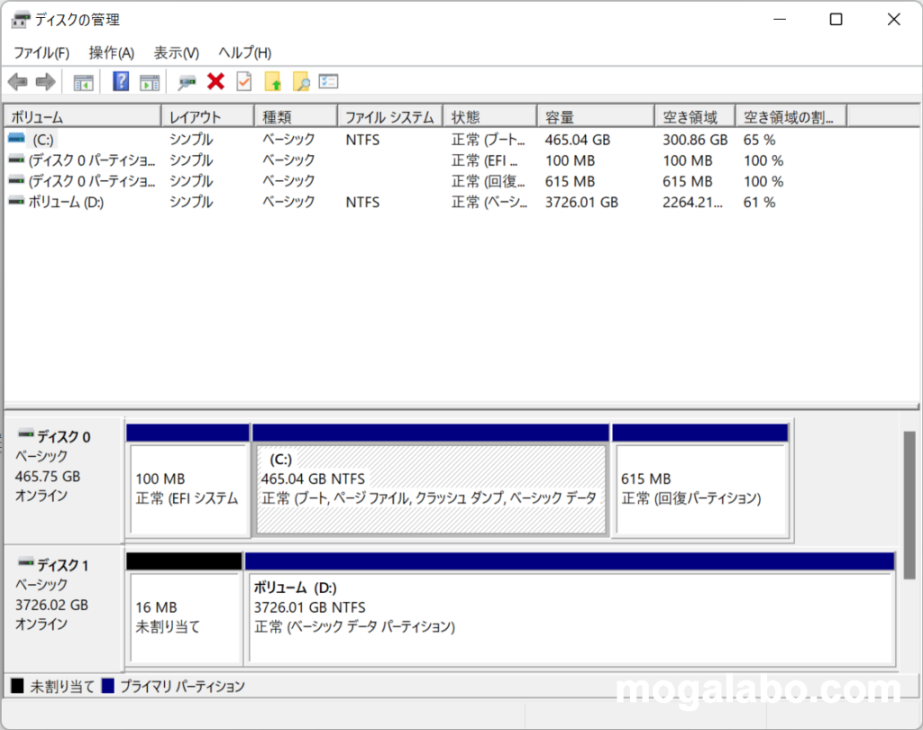 パーティションタイプについて